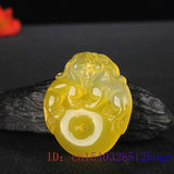 Green Pixiu Pendant Natural Chalcedony Necklace Women Tiger