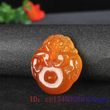 Green Pixiu Pendant Natural Chalcedony Necklace Women Tiger