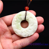 Jade Pixiu Pendant Tiger Charm Natural Amulet Carved Jewelry Necklace