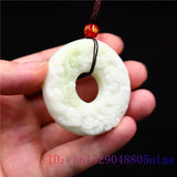 Jade Pixiu Pendant Tiger Charm Natural Amulet Carved Jewelry Necklace