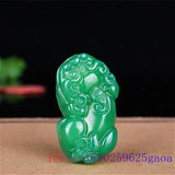 Green Jade Pixiu Pendant Natural Chalcedony Necklace Women Carved Charm