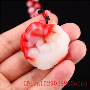 Jade Pixiu Pendant Chinese Charm Natural Jadeite Amulet Necklace