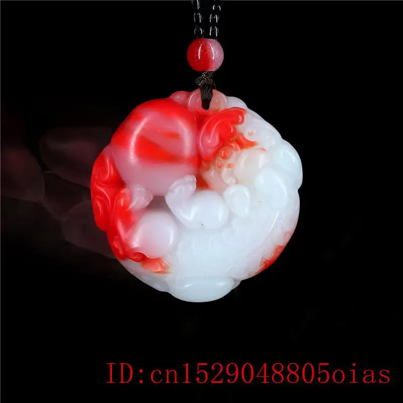 Jade Pixiu Pendant Chinese Charm Natural Jadeite Amulet Necklace