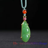 Jade Pods Pendant Necklace Zircon Jewelry 925 Silver Charm Women