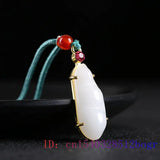 Jade Pods Pendant Necklace Zircon Jewelry 925 Silver Charm Women