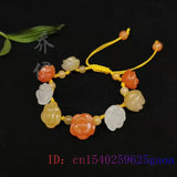 Jade Rose Bracelet Talismans Real Stone Amulets Amulet Carved Vintage Jewelry