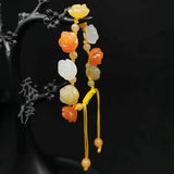 Jade Rose Bracelet Talismans Real Stone Amulets Amulet Carved Vintage Jewelry