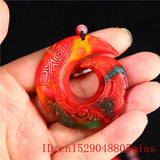 Double Sided Jade Rune Pendant Necklace for Men Women