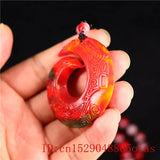 Double Sided Jade Rune Pendant Necklace for Men Women