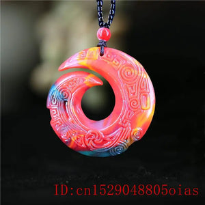 Double Sided Jade Rune Pendant Necklace for Men Women