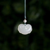 Jade Ruyi Agate Keychain Chalcedony Car Accessories Phone Charm Women Key Holder