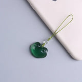 Jade Ruyi Agate Keychain Chalcedony Car Accessories Phone Charm Women Key Holder