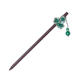 Jade Stone Flowers Hair Sticks Hairpin Charm Jadeite Jewelry
