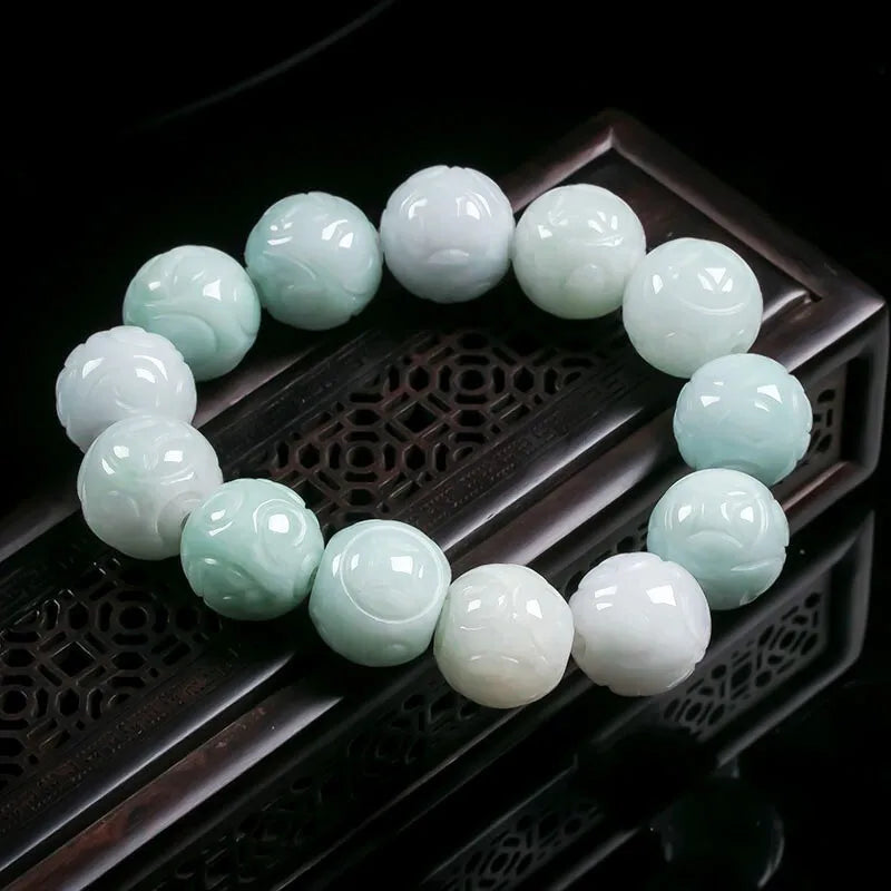 Chinese Jadeite Bead Bracelet Charm for Women