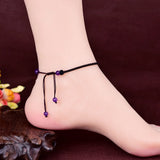 Jade Stone Jadeite Emerald Flower Anklets Charm Jewellery Accessories