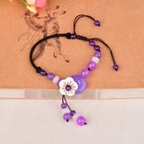 Jade Stone Jadeite Emerald Flower Anklets Charm Jewellery Accessories
