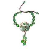 Jade Stone Jadeite Emerald Flower Bracelet Charm Jewellery for Women