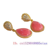 925 Silver Water Drop Jade Stud Earrings for Women