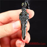 Jade Sword Pendant Necklace Green Amulet Chinese Charm