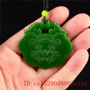Jade Tiger Pendant Double Sided Amulet Necklace Natural Jadeite