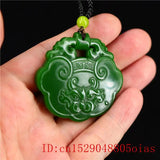 Jade Tiger Pendant Double Sided Amulet Necklace Natural Jadeite