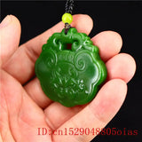 Jade Tiger Pendant Double Sided Amulet Necklace Natural Jadeite