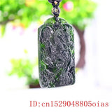 Jade Tiger Pendant Necklace Green Charm Amulet Chinese