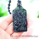 Jade Tiger Pendant Necklace Green Charm Amulet Chinese