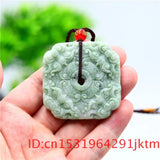 Jade Tiger Pendant Necklace Natural Jewelry Women Charm Carved Chinese Amulet