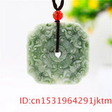 Jade Tiger Pendant Necklace Natural Jewelry Women Charm Carved Chinese Amulet