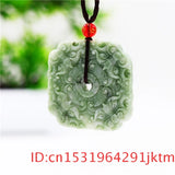 Jade Tiger Pendant Necklace Natural Jewelry Women Charm Carved Chinese Amulet