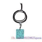 Jade Turquoise Pendant Necklace 925 Silver Chalcedony Gemstone