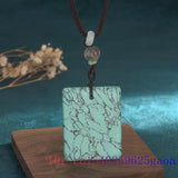 Jade Turquoise Pendant Necklace 925 Silver Chalcedony Gemstone