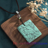 Jade Turquoise Pendant Necklace 925 Silver Chalcedony Gemstone