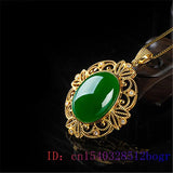 Jade Water Drop Pendant 925 Silver Amulet Charm Agate Gemstone Jewelry