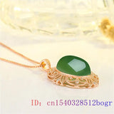 Jade Water Drop Pendant 925 Silver Amulet Charm Agate Gemstone Jewelry