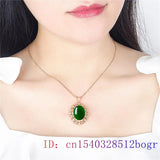 Jade Water Drop Pendant 925 Silver Amulet Charm Agate Gemstone Jewelry