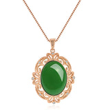 Jade Water Drop Pendant 925 Silver Amulet Charm Agate Gemstone Jewelry