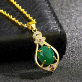 Chinese Hetian Jade Water Droplet Pendant 925 Silver Charm Necklace