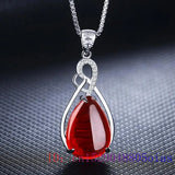 Hetian Jade Water Droplet Pendant 925 Silver Necklace