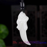 Jade Wolf Tooth Pendant Chinese Necklace Gemstone Natural Jadeite Amulet Charm