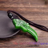 Jade Wolf Tooth Pendant Chinese Necklace Gemstone Natural Jadeite Amulet Charm