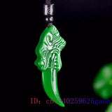 Jade Wolf Tooth Pendant Chinese Necklace Gemstone Natural Jadeite Amulet Charm
