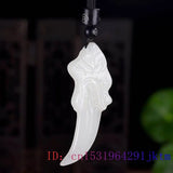 Jade Wolf Tooth Pendant Jadeite Gemstone Natural Jewelry Amulet Necklace