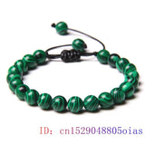 Green Jade Beads Bracelet 8mm Natural Charm Bangle