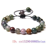 Green Jade Beads Bracelet 8mm Natural Charm Bangle