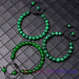 Green Jade Beads Bracelet 8mm Natural Charm Bangle