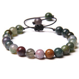 Green Jade Beads Bracelet 8mm Natural Charm Bangle