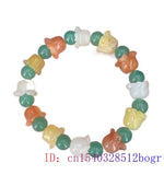 Jade Campanula Beads Bracelet Charm Jadeite Green 8mm Bangle Natural Amulet