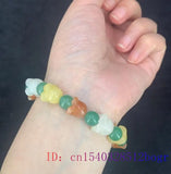 Jade Campanula Beads Bracelet Charm Jadeite Green 8mm Bangle Natural Amulet